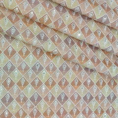 Kurta Fabric ManTire Designer Silk Embroidery Colour Peach