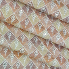 Kurta Fabric ManTire Designer Silk Embroidery Colour Peach