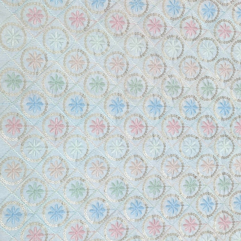 Kurta Fabric ManTire Designer Silk Embroidery Colour Off White