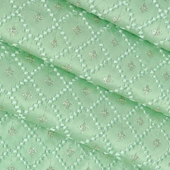 Kurta Fabric ManTire Designer Silk Embroidery Colour Mint Green