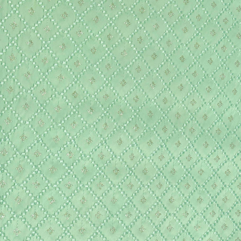 Kurta Fabric ManTire Designer Silk Embroidery Colour Mint Green