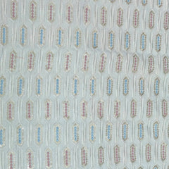 Kurta Fabric ManTire Designer Silk Embroidery Colour Off White