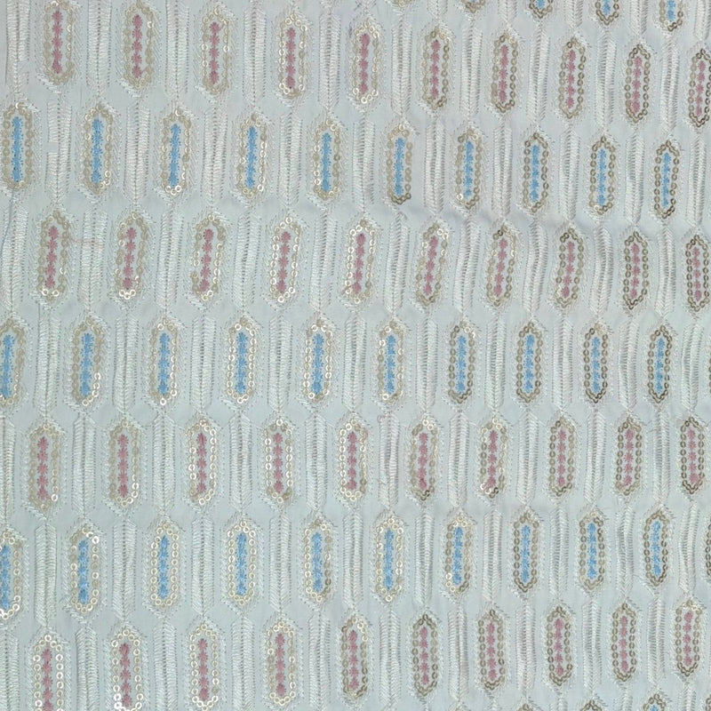 Kurta Fabric ManTire Designer Silk Embroidery Colour Off White