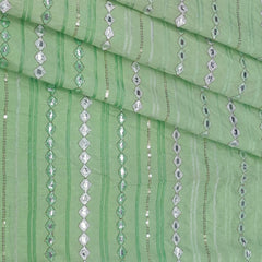 Kurta Fabric ManTire Designer Silk Embroidery Colour Mint Green
