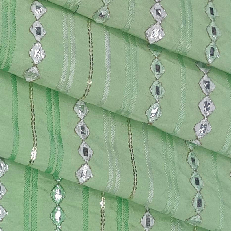 Kurta Fabric ManTire Designer Silk Embroidery Colour Mint Green