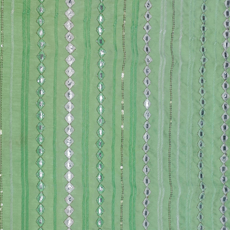 Kurta Fabric ManTire Designer Silk Embroidery Colour Mint Green