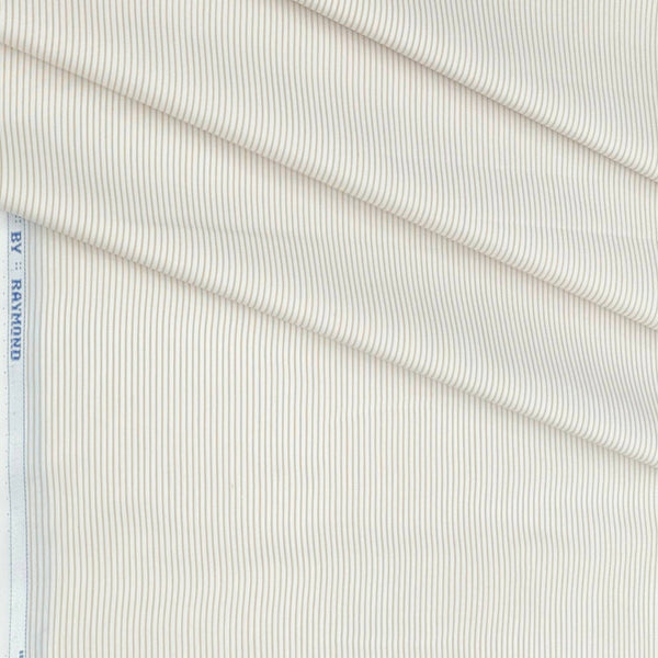 Shirt Fabric Raymond Cotton Blended Pin Lining Colour Beige