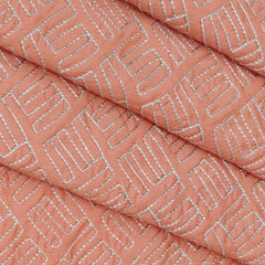 Kurta Fabric ManTire Designer Silk Embroidery Colour Peach