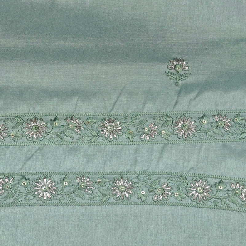 Kurta Pajama Fabric ManTire Designer Silk Embroidery Colour Pistachio Green