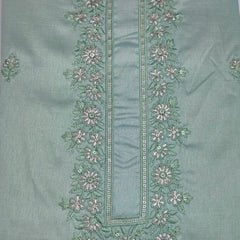 Kurta Pajama Fabric ManTire Designer Silk Embroidery Colour Pistachio Green