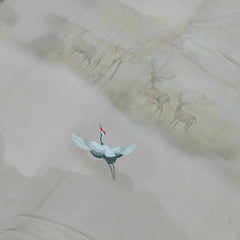 Kurta Fabric ManTire Designer PV Printed Colour Almond Brown