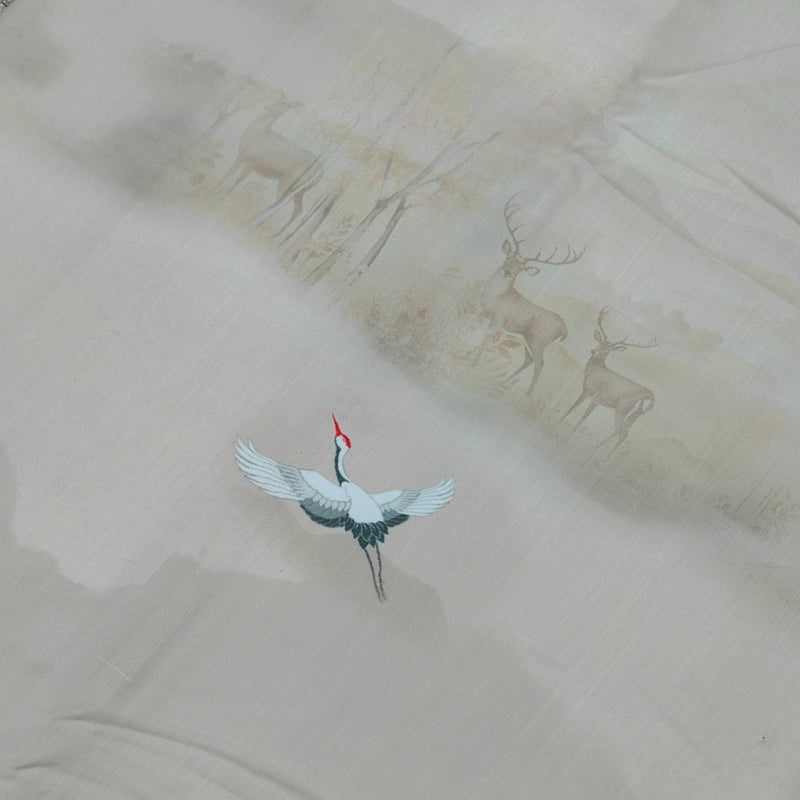 Kurta Fabric ManTire Designer PV Printed Colour Almond Brown