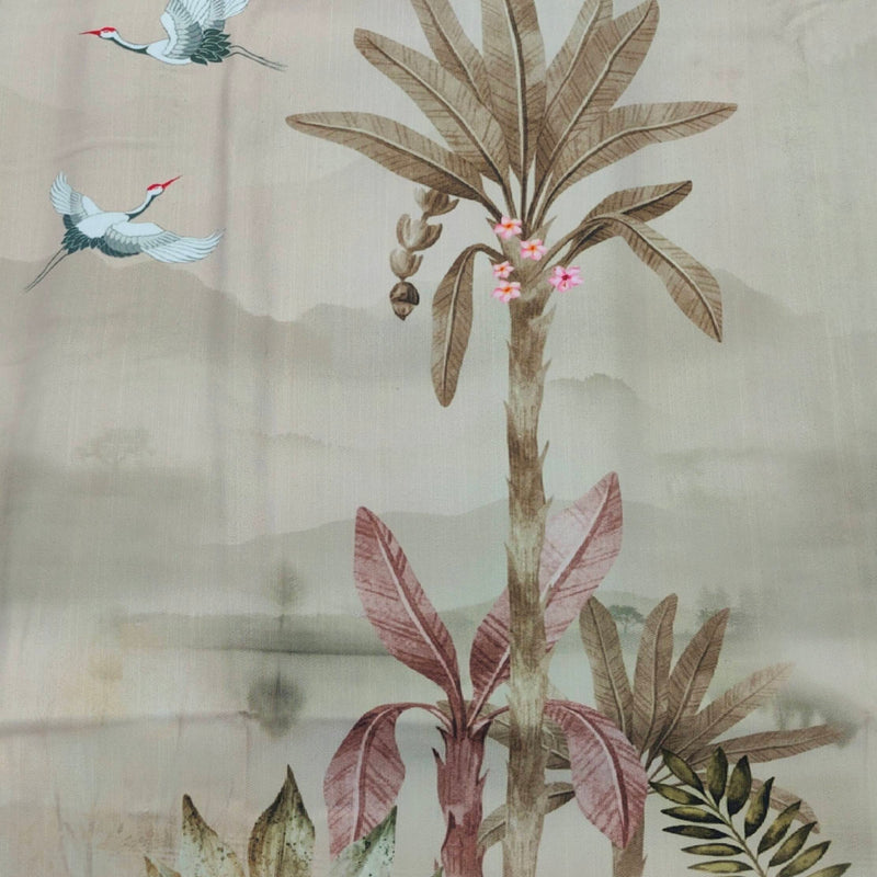 Kurta Fabric ManTire Designer PV Printed Colour Almond Brown