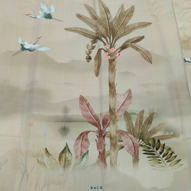 Kurta Fabric ManTire Designer PV Printed Colour Almond Brown