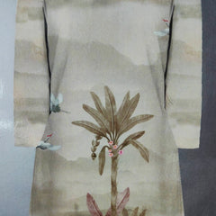 Kurta Fabric ManTire Designer PV Printed Colour Almond Brown