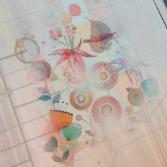 Kurta Fabric ManTire Designer PV Printed Colour Peach N Orange