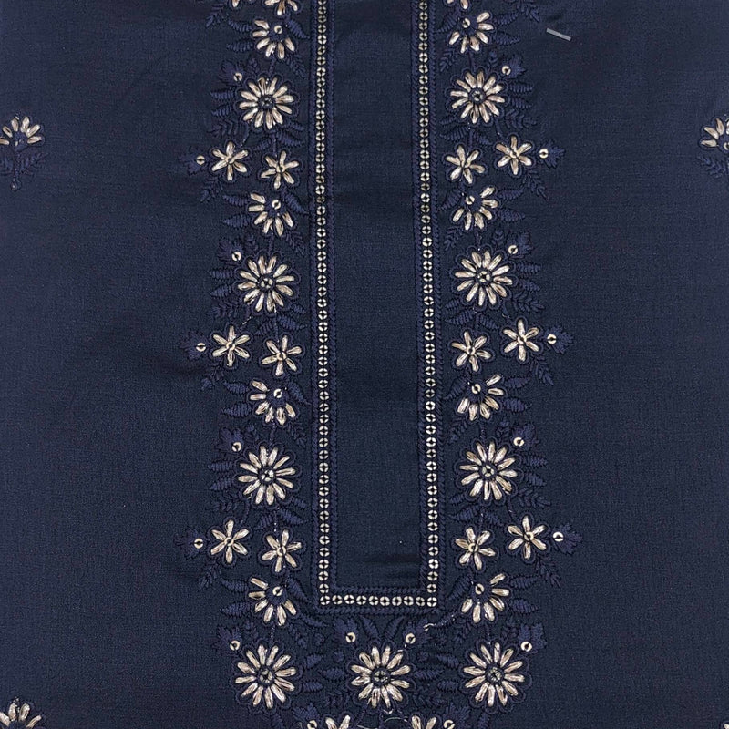 Kurta Pajma Fabric ManTire Designer Silk Embroidery Colour Dark Blue