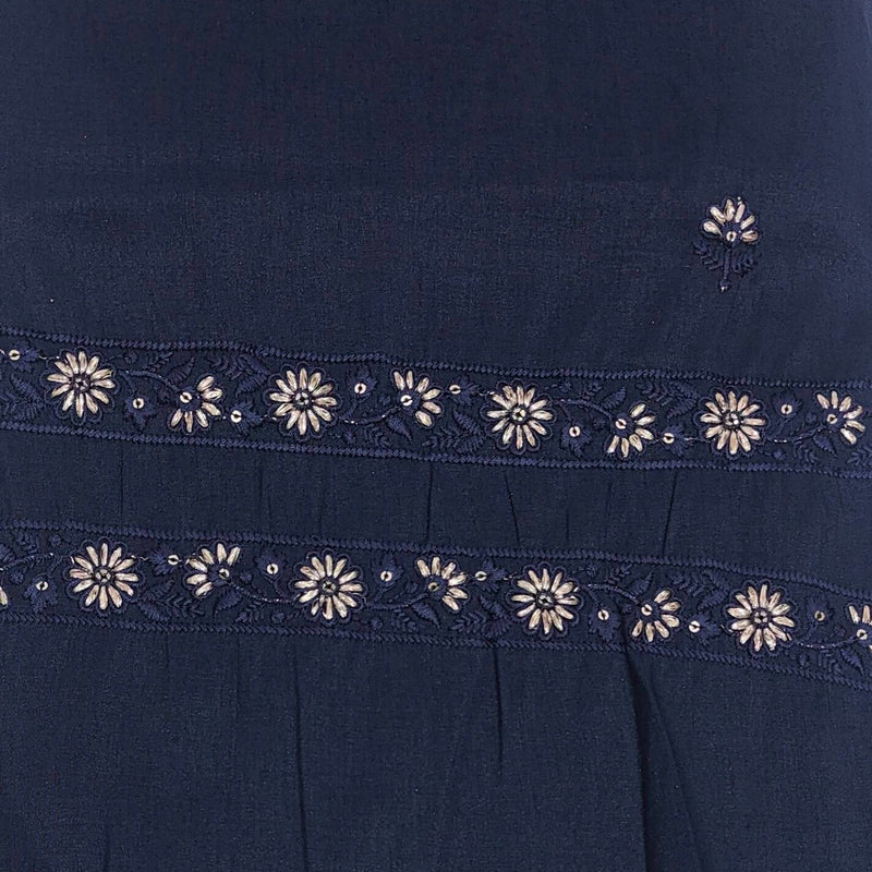 Kurta Pajma Fabric ManTire Designer Silk Embroidery Colour Dark Blue