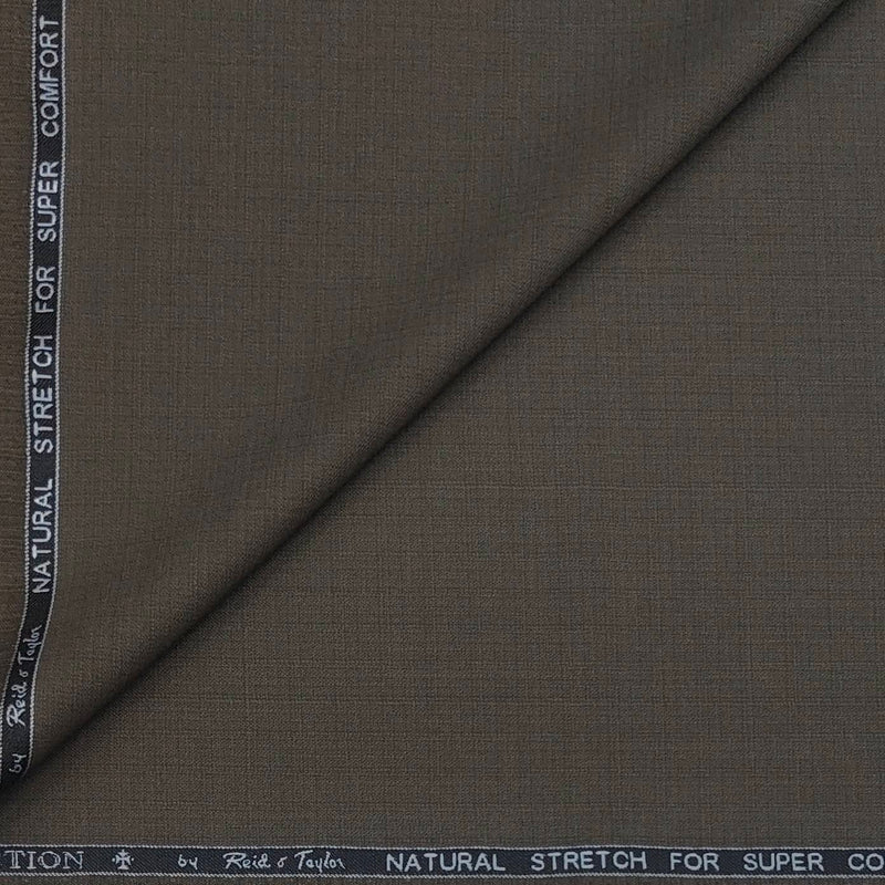 Trouser Fabric Reid & Taylor Polyester Viscose Mix Check Color Hardwood Brown