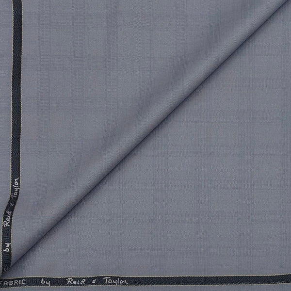 Trouser Fabric Reid & Taylor Polyester Viscose Check Color Columbia Blue