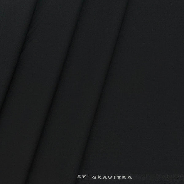Suit Fabric Graviera 4 way Lycra Plain Color True Black