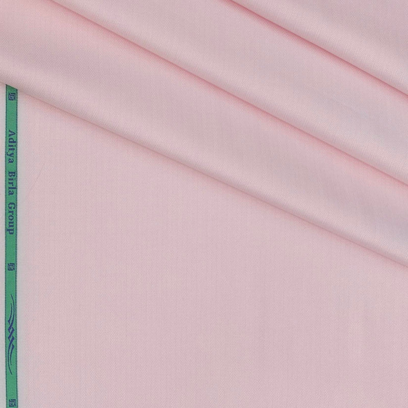 Shirt Fabric Grasim 100% Cotton Herringbone Colour Pink