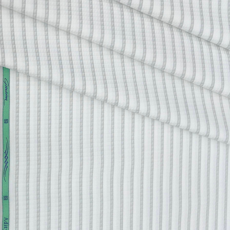 Shirt Fabric Grasim Egyptian Giza Cotton Lining Colour Light Grey N White