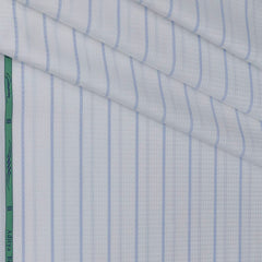 Shirt Fabric Grasim Egyptian Giza Cotton Broad Lining Colour Blue N White