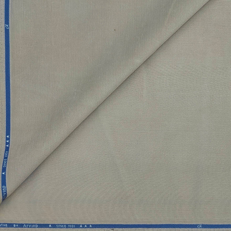 Corduroy Arvind Pure Cotton stretchable Trouser Fabric Colour Ash Brown