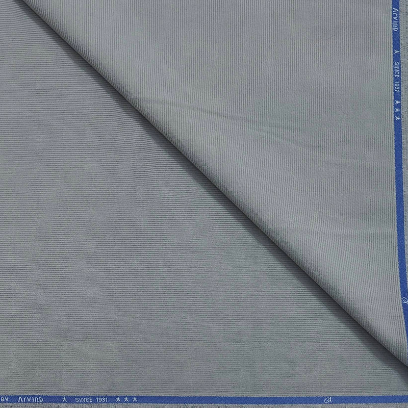 Corduroy Arvind Pure Cotton stretchable Trouser Fabric Colour Silver Grey
