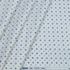 Shirt Fabric Raymond 100% Cotton Printed Colour Blue N White