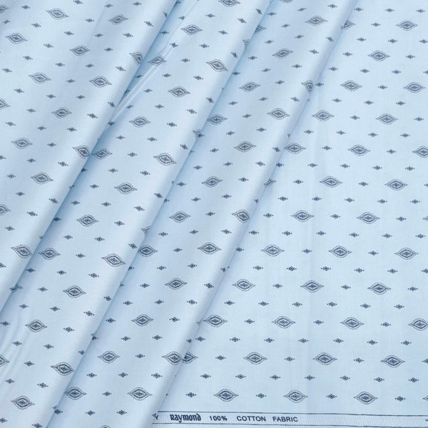 Shirt Fabric Raymond 100% Cotton Printed Colour River Blue
