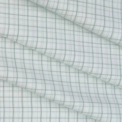 Shirt Fabric Raymond 100% Cotton Mix Check Colour Mint Green N White