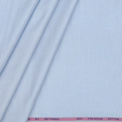 Shirt Fabric Raymond 100% Cotton Pin Check Colour Blue