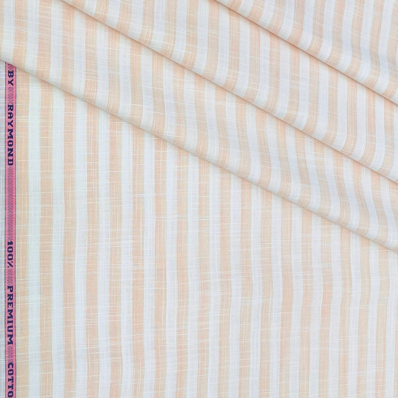 Shirt Fabric Raymond 100% Cotton Patta Lining Colour Apricot Peach