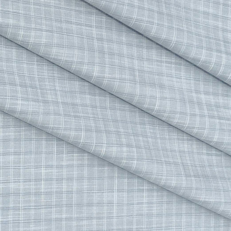 Shirt Fabric Raymond 100% Cotton Check Colour Bluish Grey N Off White