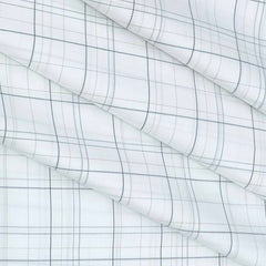 Shirt Fabric Raymond 100% Cotton Broad Check Colour Light Grey N White