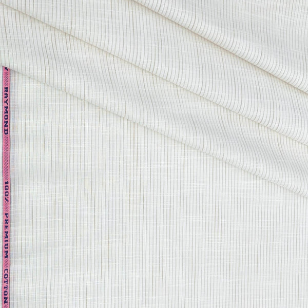 Shirt Fabric Raymond 100% Cotton Lining Colour Brown N Off White