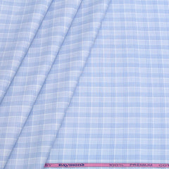 Shirt Fabric Raymond 100% Cotton Check Colour Blue N White