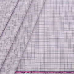 Shirt Fabric Raymond 100% Cotton Check Colour Faded Lavender
