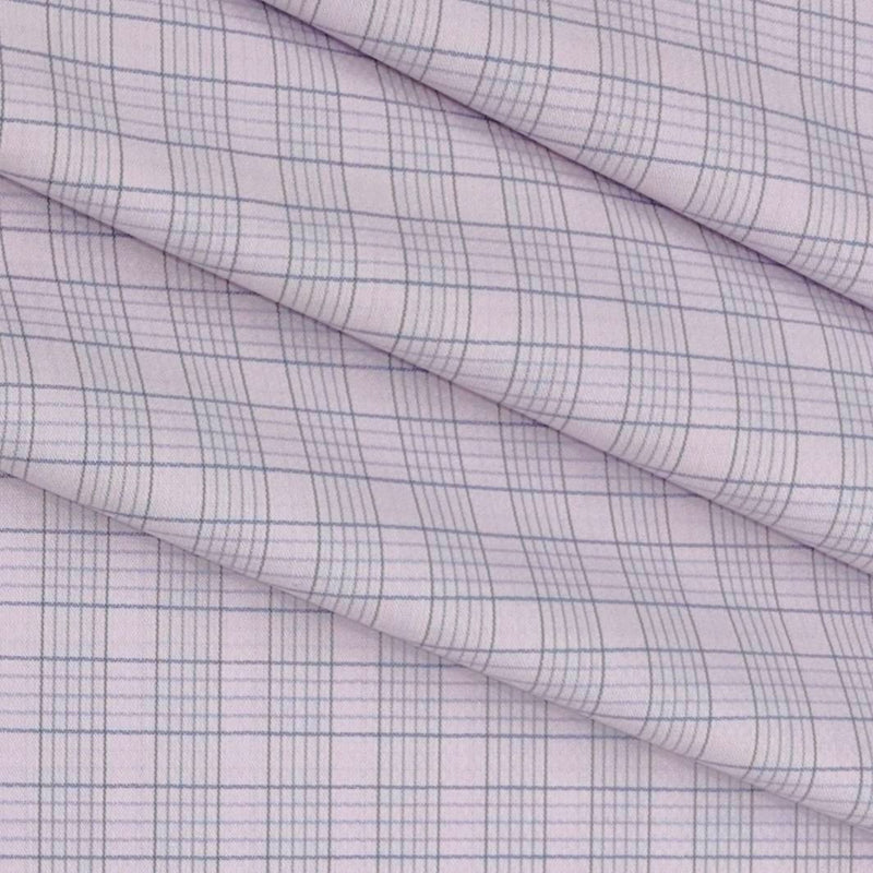 Shirt Fabric Raymond 100% Cotton Check Colour Faded Lavender