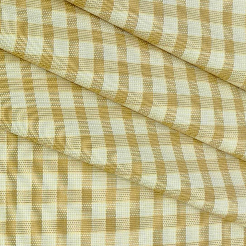 Shirt Fabric Raymond 100% Cotton Check Colour Flax Yellow