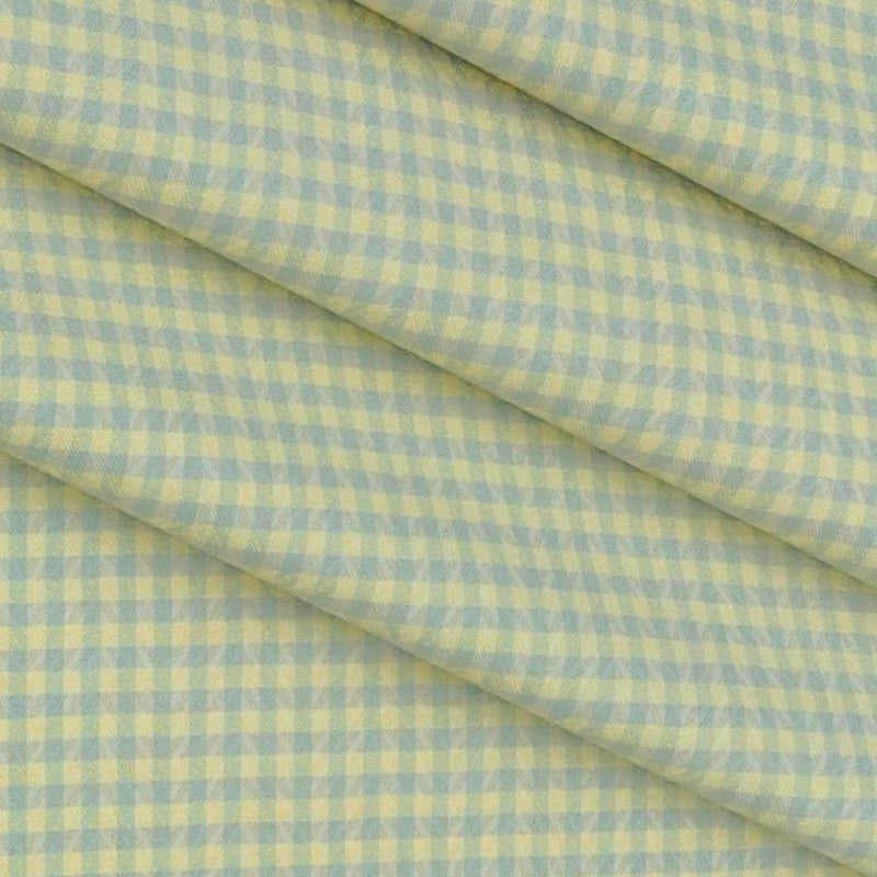 Shirt Fabric Raymond 100% Cotton Check Colour Greenish Yellow
