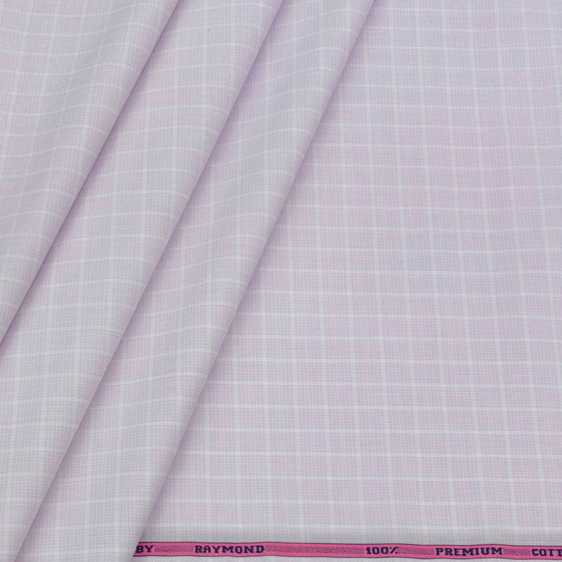 Shirt Fabric Raymond 100% Cotton Check Colour Thistle Lavender