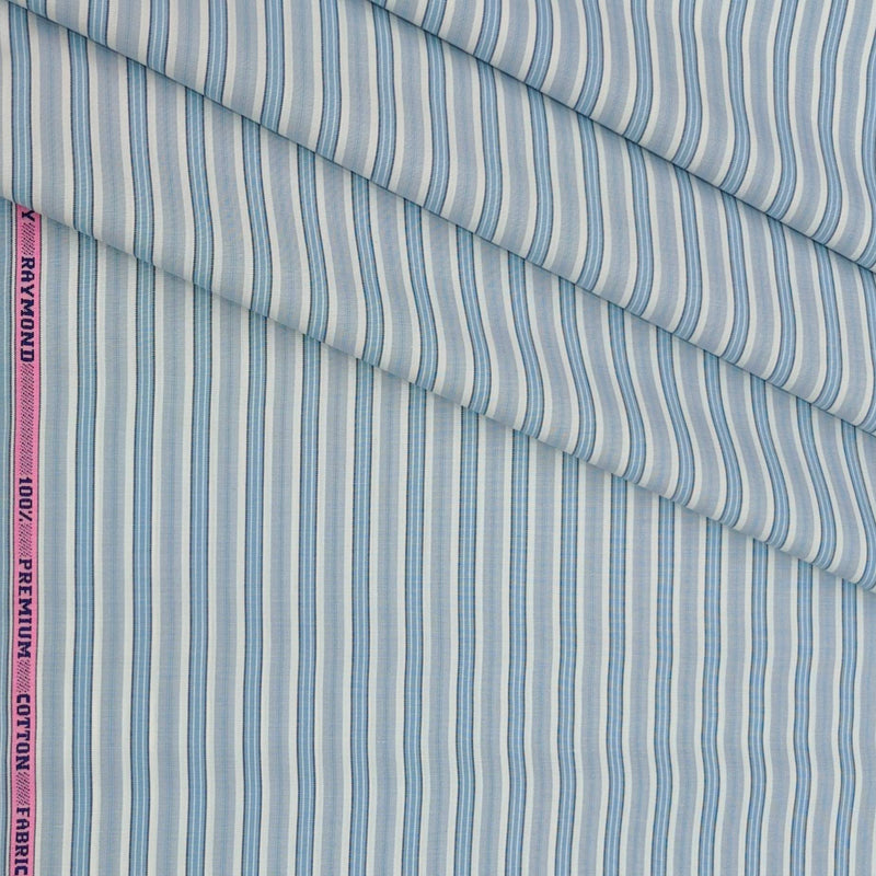 Shirt Fabric Raymond 100% Cotton Lining Colour Light Blue N White