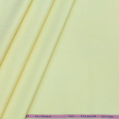 Shirt Fabric Raymond Fill a Fill 100% cotton Plain Colour Yellow Cream