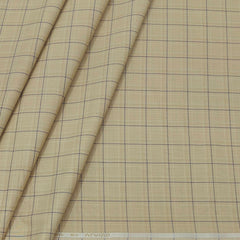 Shirt Fabric Arvind Cotton Blended Check Colour Chamomile Brown