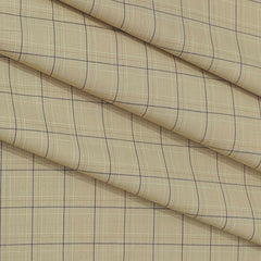 Shirt Fabric Arvind Cotton Blended Check Colour Chamomile Brown