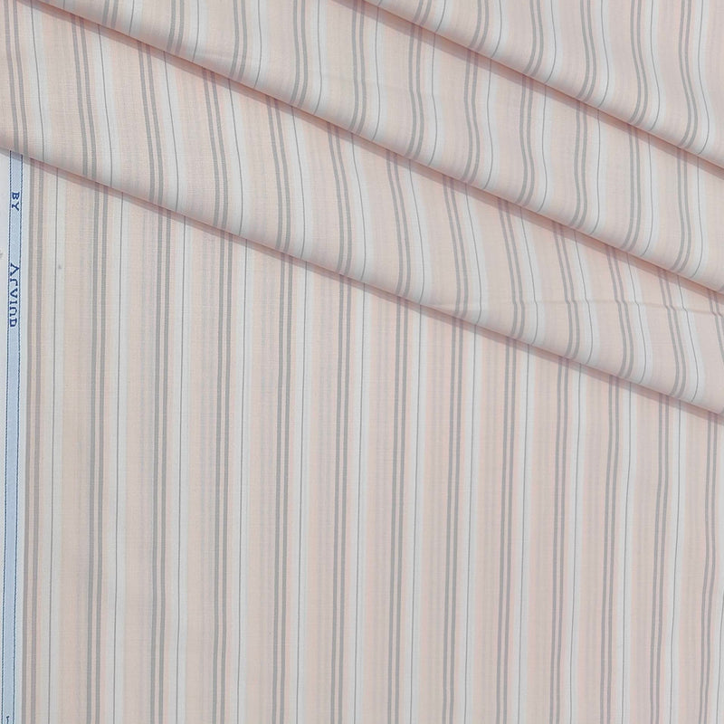 Shirt Fabric Arvind Cotton Blended Broad Lining Colour Peach