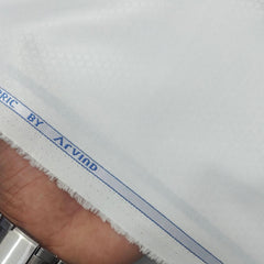 Shirt Fabric Arvind Cotton Blended Dobby Colour White